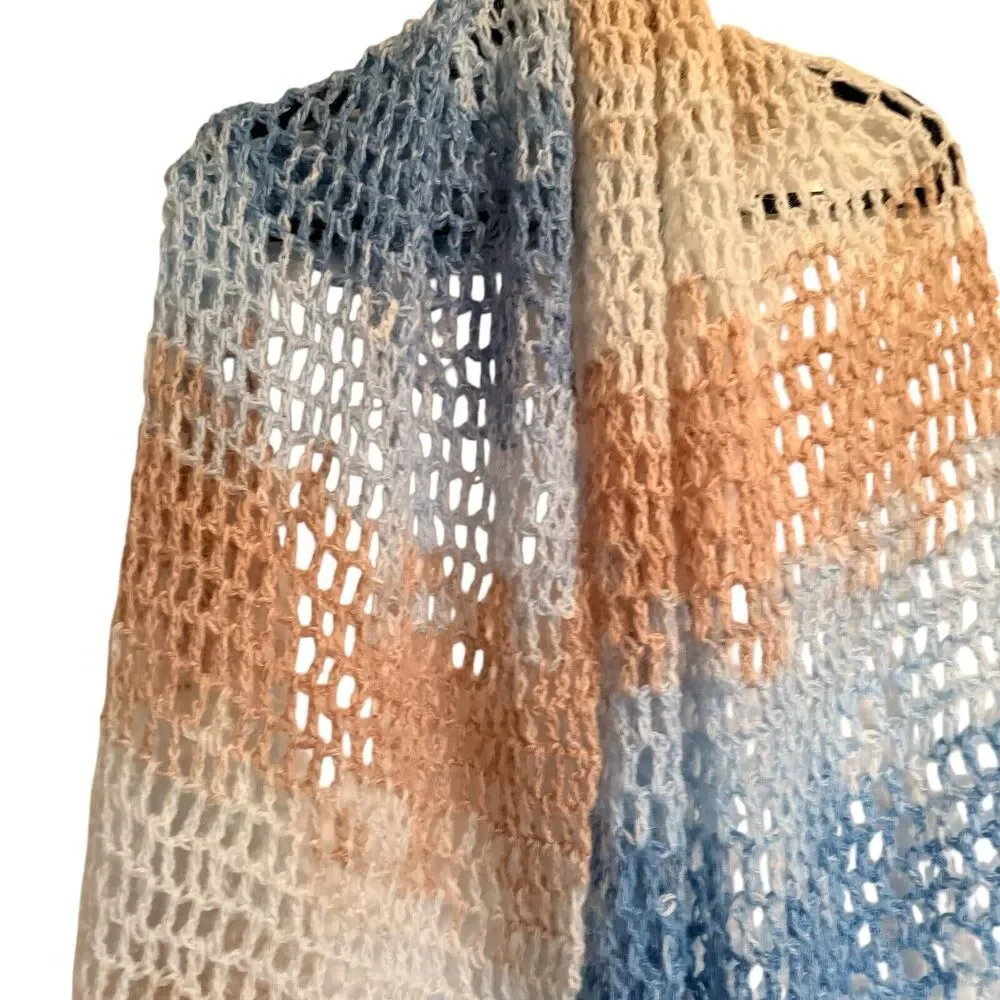 Handmade Crochet Scarf 24x72‎ Cozy Beachy Cruise Boho